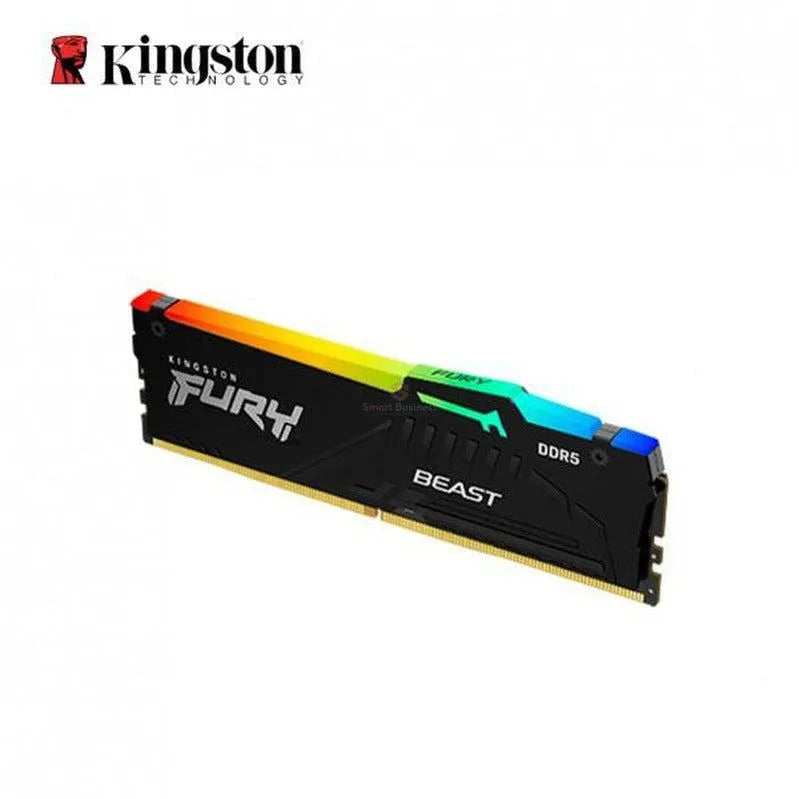 MEMORIA RAM DDR5 KINGSTON FURY BEAST RGB 32GB 5200 MHZ NEGRO PARA PC DE ESCRITORIO (KF552C40BBA-32)