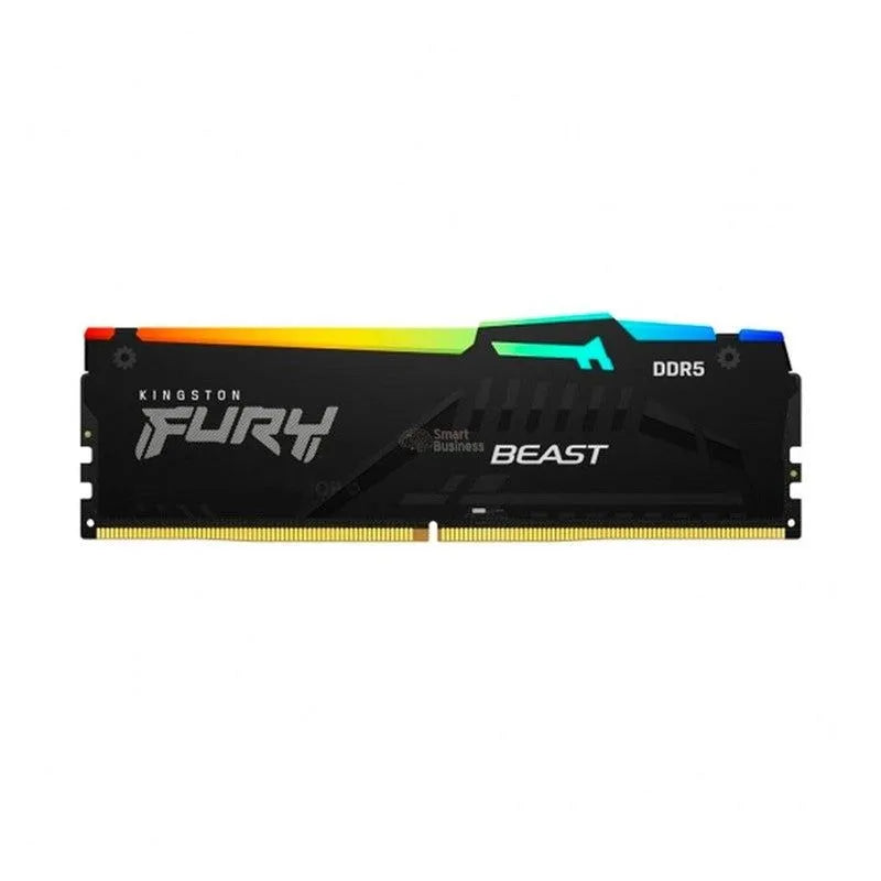 MEMORIA RAM KINGSTON FURY BEAST (KF552C40BBA-8) - 8GB DDR5, ILUMINACIÓN RGB, 5200 MHZ, COLOR NEGRO, PARA COMPUTADORA DE ESCRITORIO