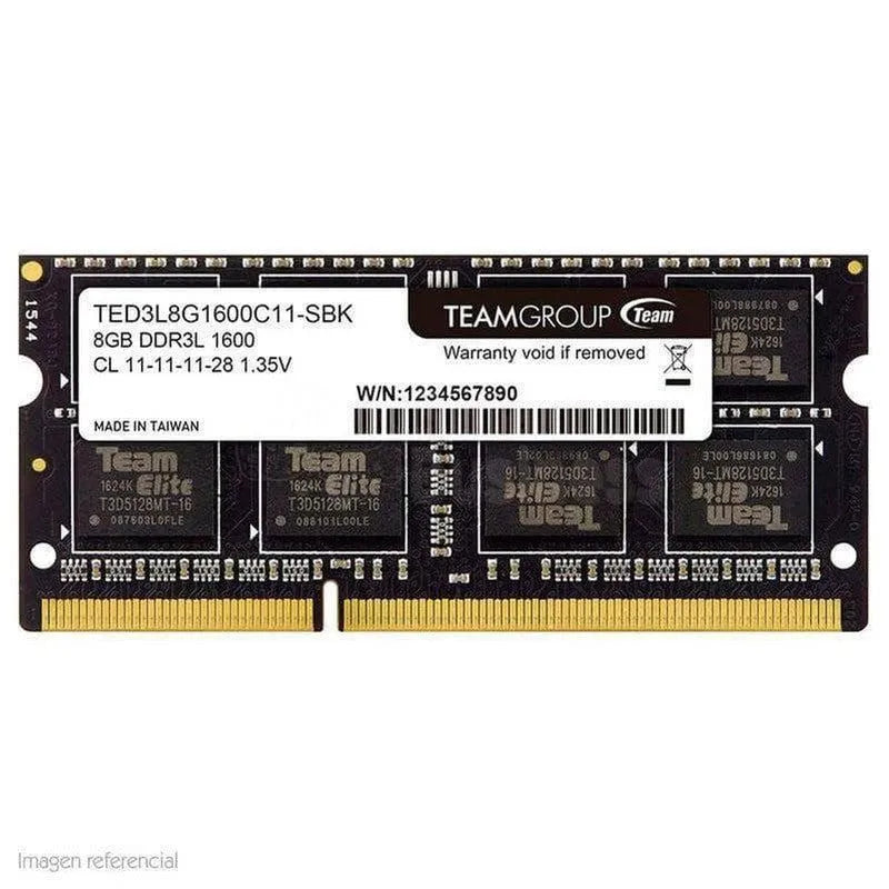 MEMORIA TEAMGROUP SODIMM DDR3L 8GB 1600MHZ CL11-11-11-28 1.35V