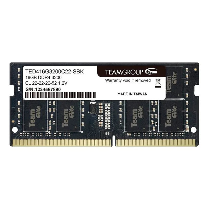 MEMORIA TEAMGROUP ELITE: 16GB DDR4 SO-DIMM, 3200MHZ, 1.2V, CL 22-22-22-52