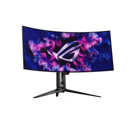 MONITOR GAMING ASUS ROG SWIFT 34” OLED ULTRAWIDE 800R: 21:9, 3440 X 1440, 240 HZ, 0.03 MS, G-SYNC, DISIPADOR PERSONALIZADO, BRILLO UNIFORME, KVM INTELIGENTE, USB-C 90W PD, 1300 NITS