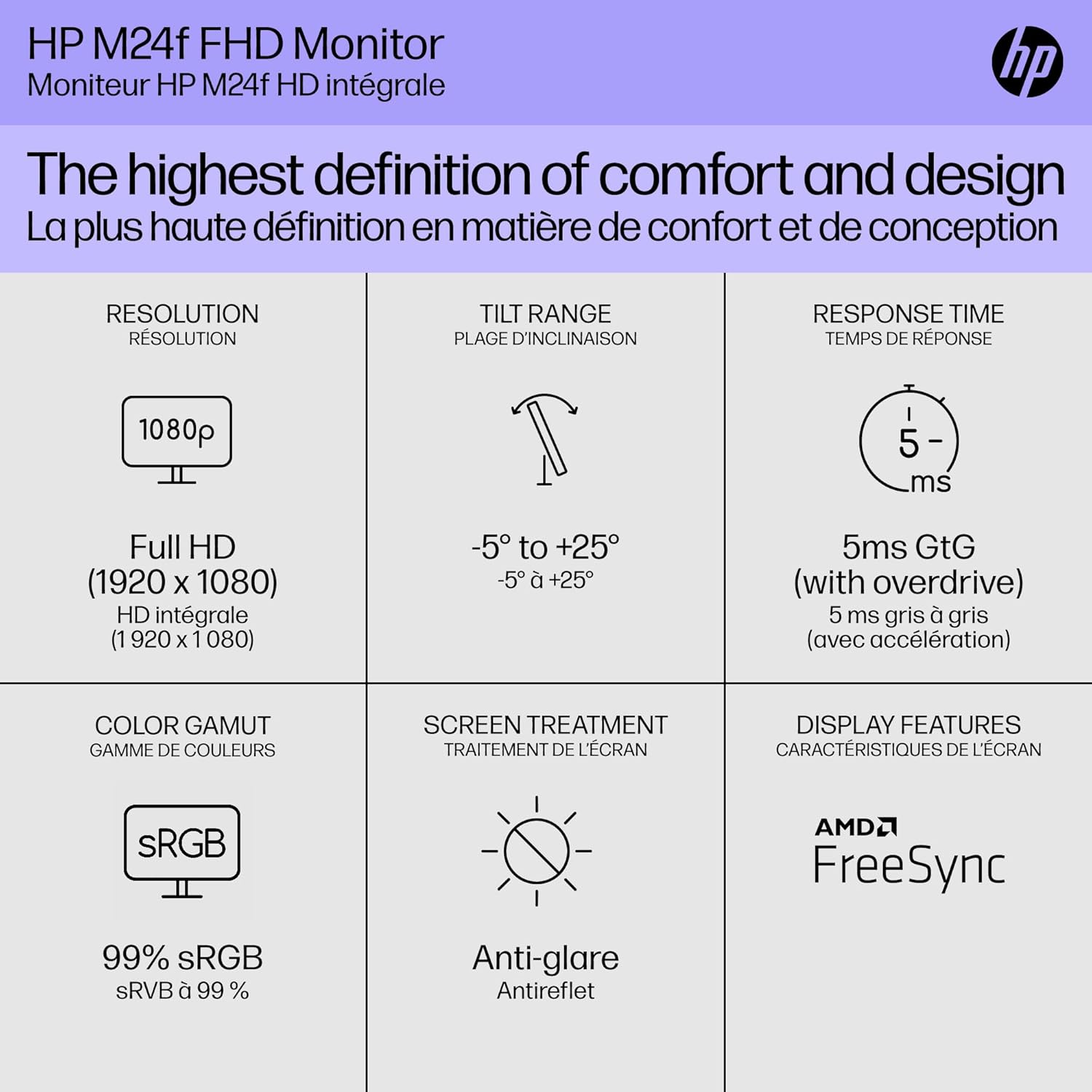 MONITOR HP SERIE 5 MODELO 524SF 94C17AA #ABA CON BASE DOCZTORUM, PANTALLA FHD IPS DE 24 PULGADAS (1920 X 1080), 1 HDMI, 1 VGA, TECNOLOGÍA SIN PARPADEO, IDEAL PARA HOGAR Y NEGOCIOS, COLOR NEGRO/PLATEADO