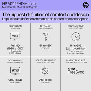 MONITOR HP SERIE 5 MODELO 524SF 94C17AA #ABA CON BASE DOCZTORUM, PANTALLA FHD IPS DE 24 PULGADAS (1920 X 1080), 1 HDMI, 1 VGA, TECNOLOGÍA SIN PARPADEO, IDEAL PARA HOGAR Y NEGOCIOS, COLOR NEGRO/PLATEADO