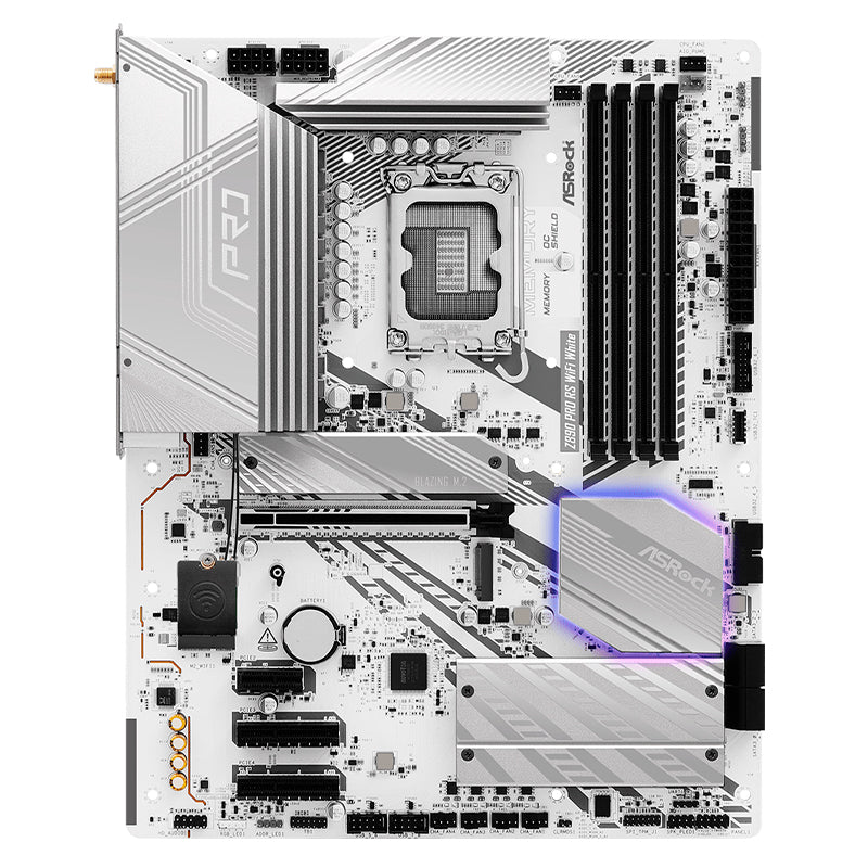 TARJETA MADRE ASROCK Z890 PRO RS WIFI WHITE - CHIPSET INTEL Z890, SOCKET LGA 1851, HDMI, DISPLAYPORT, FACTOR ATX