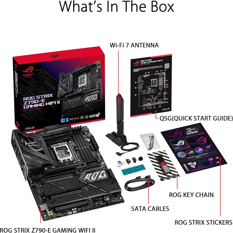 PLACA BASE ASUS ROG STRIX Z790-E GAMING WIFI II: RENDIMIENTO DE ÉLITE CON CONECTIVIDAD WIFI 6E Y COMPATIBILIDAD CON PROCESADORES INTEL DE 13ª GENERACIÓN