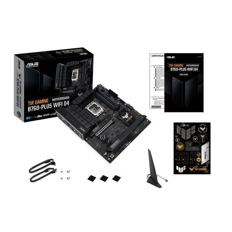 MOTHERBOARD ASUS TUF GAMING B760-PLUS WIFI, CHIPSET INTEL B760, SOCKET LGA1700, FORMATO ATX