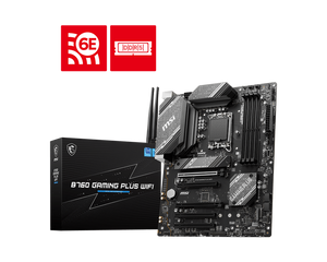PLACA BASE MSI B760 GAMING PLUS WIFI ATX 911-7D98-034 CON CHIPSET INTEL B760, COMPATIBILIDAD CON PROCESADORES INTEL DE 12ª Y 13ª GENERACIÓN, WI-FI INTEGRADO, PCIe 4.0 Y SOPORTE PARA MEMORIA DDR5