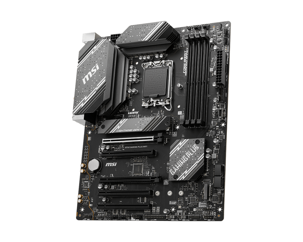 PLACA BASE MSI B760 GAMING PLUS WIFI ATX 911-7D98-034 CON CHIPSET INTEL B760, COMPATIBILIDAD CON PROCESADORES INTEL DE 12ª Y 13ª GENERACIÓN, WI-FI INTEGRADO, PCIe 4.0 Y SOPORTE PARA MEMORIA DDR5