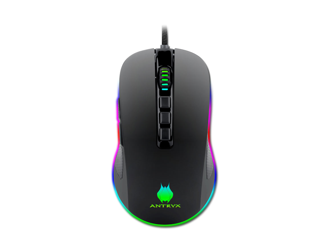 RATÓN GAMING ANTRYX KURTAMA AGM-6200K: SENSOR DE 12400 DPI, ILUMINACIÓN RGB, 9 BOTONES PROGRAMABLES, CONEXIÓN USB, COLOR NEGRO