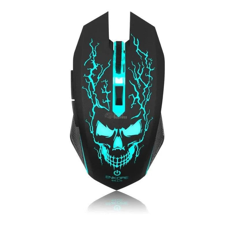 MOUSE GAMER ENKORE BRAIN EKM302 USB, 7 LEDS, 6 BOTONES, 3200 DPI