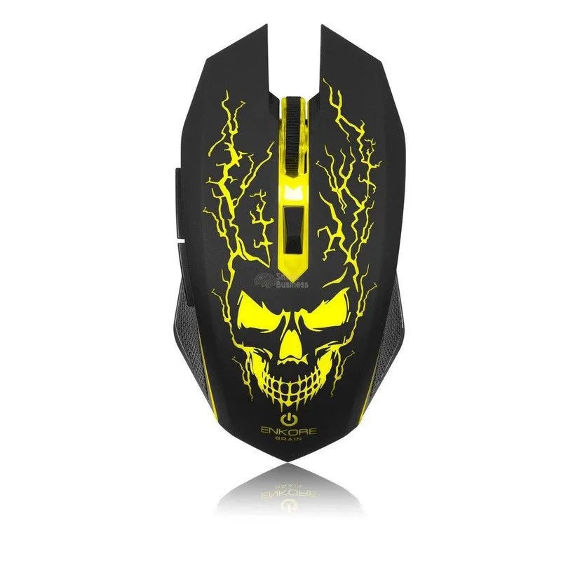 MOUSE GAMER ENKORE BRAIN EKM302 USB, 7 LEDS, 6 BOTONES, 3200 DPI