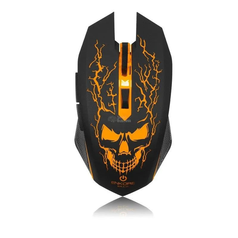 MOUSE GAMER ENKORE BRAIN EKM302 USB, 7 LEDS, 6 BOTONES, 3200 DPI