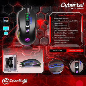 MOUSE GAMER CYBERTEL CYB M515 USB RGB 3200 DPI