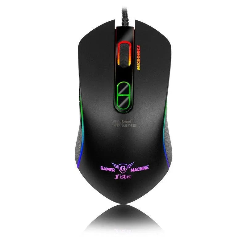 MOUSE GAMER USB FISHER MIC M810 RGB 7 BOTONES 4200 DPI