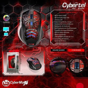 MOUSE GAMER CYBERTELCOLCOKA SPIDER MG500 USB LED: ALTA PRECISIÓN Y DISEÑO ERGONÓMICO PARA JUEGOS INTENSOS