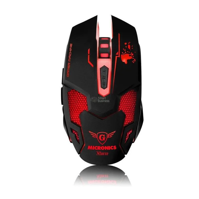 MOUSE GAMER USB XFORCE MIC M837 CON 7 LEDS, 6 BOTONES Y 3200 DPI