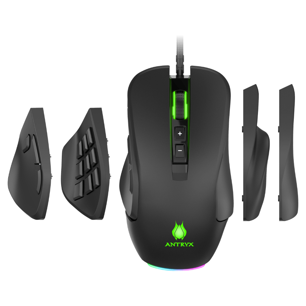 MOUSE GAMING ANTRYX CHROME STORM XCALIBUR DPI 16400 RGB, MODELO AGM-CS7500K, CON GARANTÍA DE 12 MESES