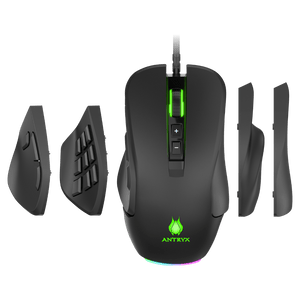 MOUSE GAMING ANTRYX CHROME STORM XCALIBUR DPI 16400 RGB, MODELO AGM-CS7500K, CON GARANTÍA DE 12 MESES