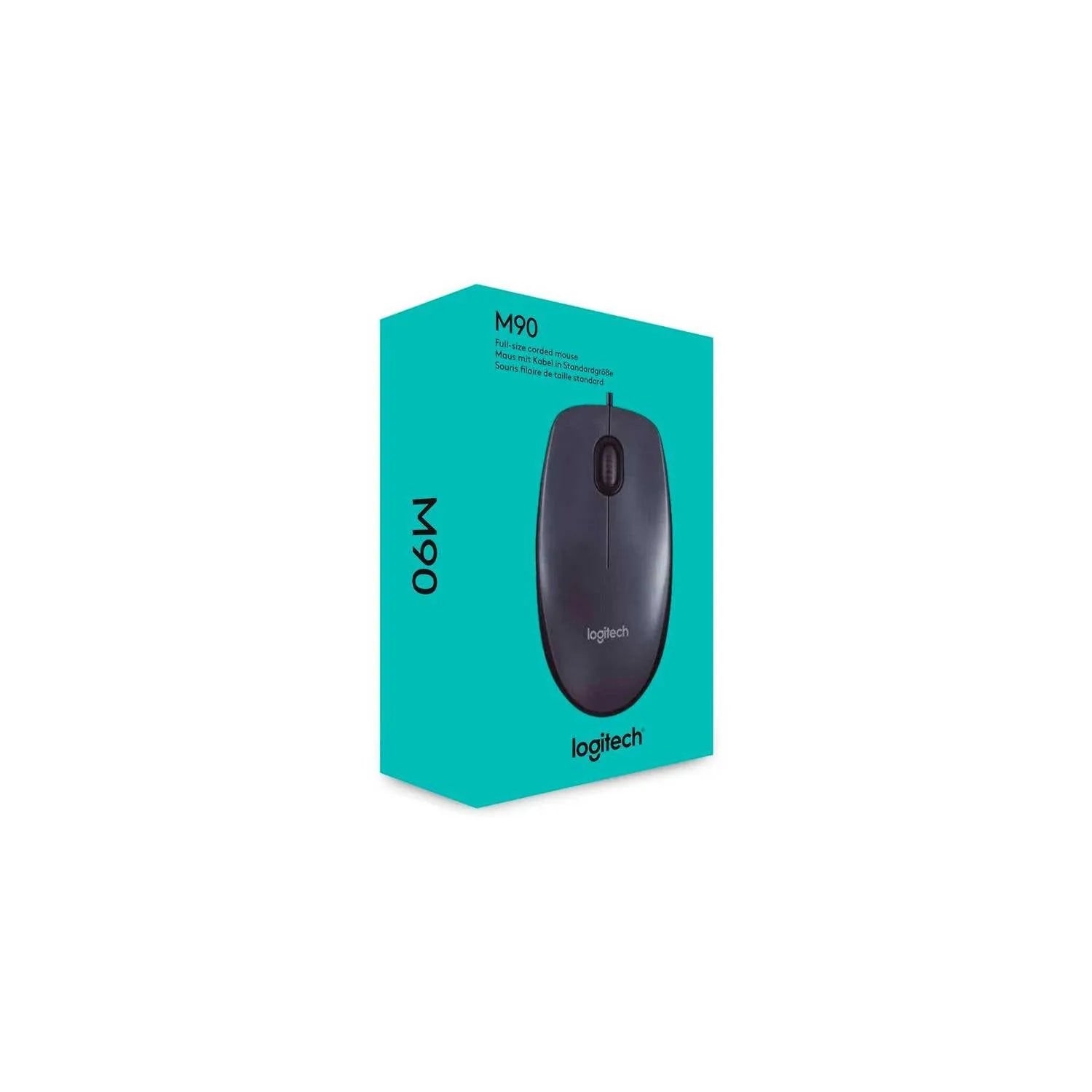 MOUSE LOGITECH M90 - SENSOR DE ALTA PRECISIÓN HASTA 1000 DPI, CONEXIÓN USB, 3 BOTONES, COLOR NEGRO (910-004053)