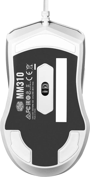 MOUSE COOLER MASTER MM310: BLANCO, LIGERO, AMBIDIESTRO, RGB, 400-12000 DPI