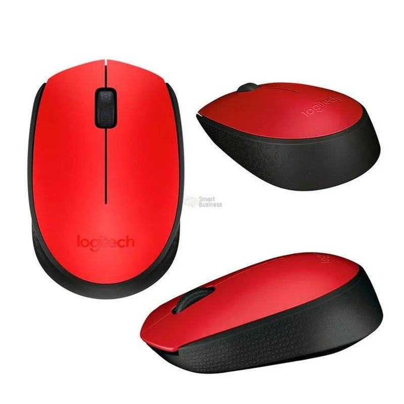 MOUSE LOGITECH M170 ÓPTICO INALÁMBRICO, AMBIDIESTRO, RECEPTOR USB 2.4 GHZ, ROJO