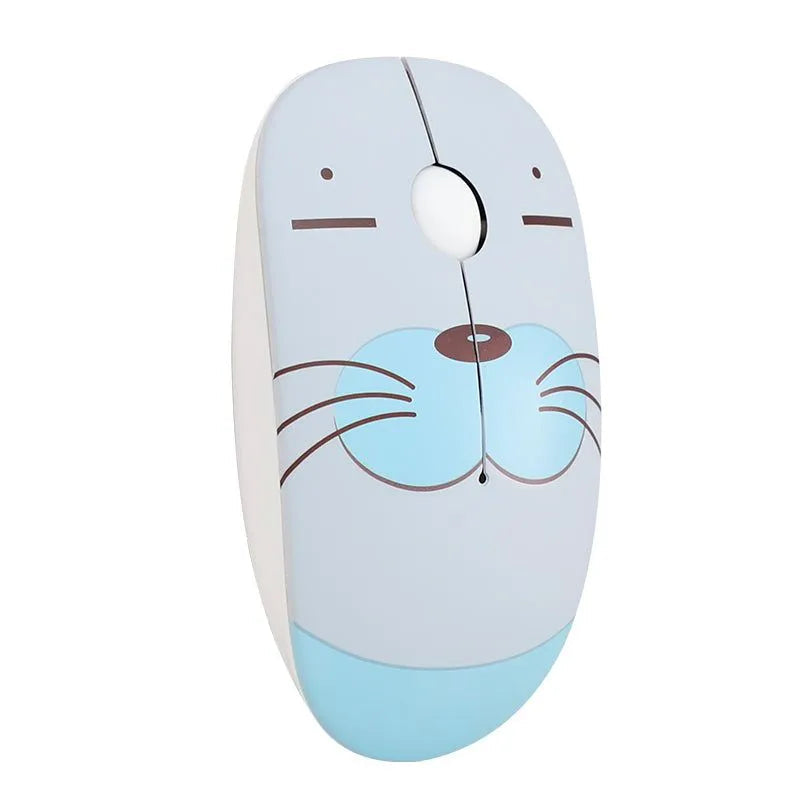 MOUSE TEROS TE-1214S: ÓPTICO INALÁMBRICO, BLANCO Y CELESTE, 1000 DPI, RECEPTOR USB