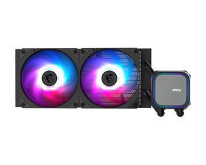 MSI MAG CORELIQUID A13 240 - AIO ARGB CPU LIQUID COOLER - 240MM RADIATOR - LGA 1851 READY - DUAL 120MM ARGB PWM FANS, BLACK