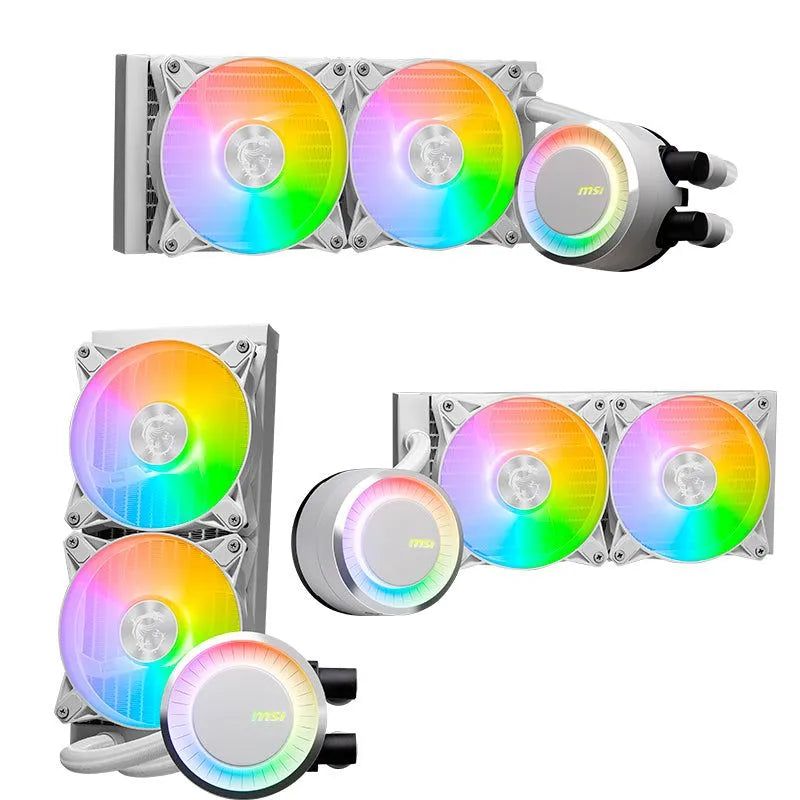 Msi Mag Coreliquid E240 White - Enfriador Líquido Aio Rgb Para Cpu - Radiador De 9.449 In - Ventiladores Dobles Argb Pwn De 4.724 In