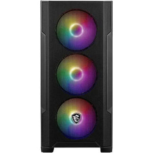 CAJA DE PC MSI MAG FORGE M100A MINI TORRE - COMPATIBLE CON MICRO-ATX Y MINI-ITX, PANEL FRONTAL MALLADO, INCLUYE 4 VENTILADORES RGB