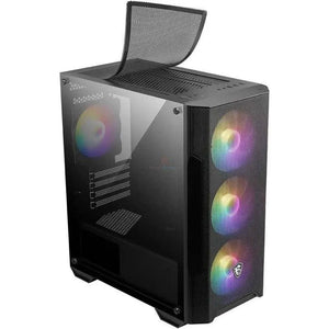 CAJA DE PC MSI MAG FORGE M100A MINI TORRE - COMPATIBLE CON MICRO-ATX Y MINI-ITX, PANEL FRONTAL MALLADO, INCLUYE 4 VENTILADORES RGB