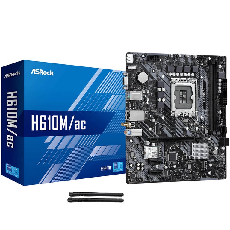TARJETA MADRE ASROCK H610M | AC WIFI D4 1700 mATX - RENDIMIENTO OPTIMIZADO Y CONECTIVIDAD AVANZADA