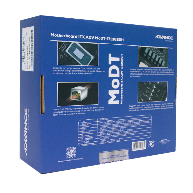 PLACA BASE ADVANCE MoDT INTEL CORE i7-13620H 2.40/4.90GHz CON HDMI, DISPLAYPORT Y VGA - ALTO RENDIMIENTO Y VERSATILIDAD