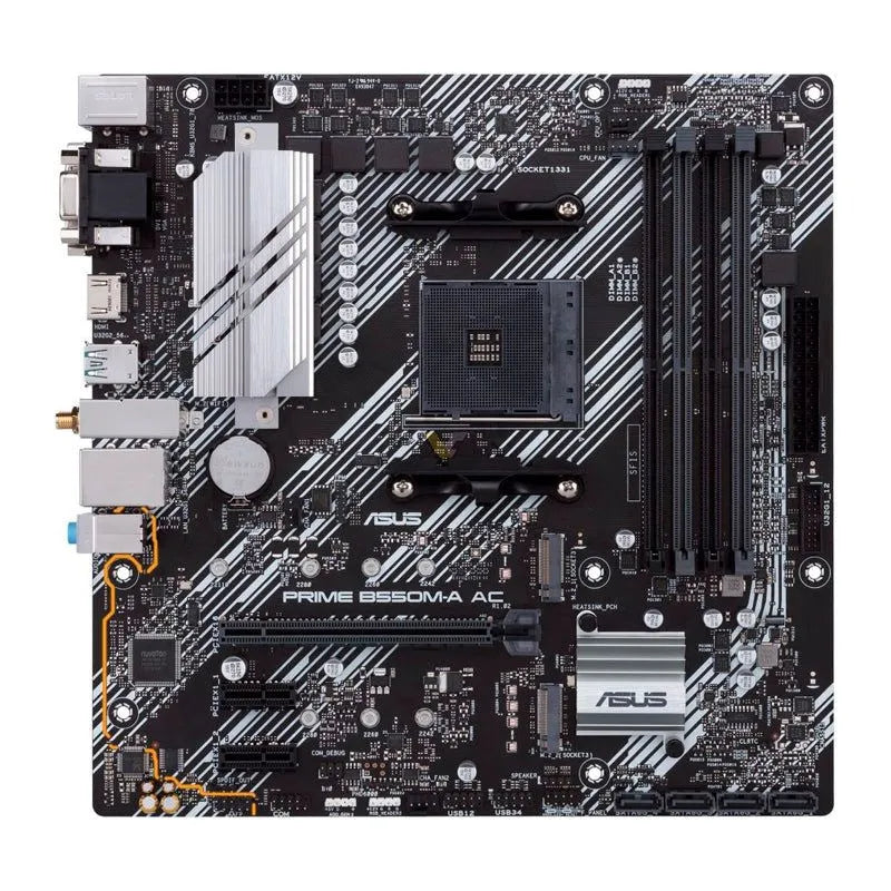 PLACA BASE ASUS PRIME B550M-A AC MICRO ATX: SOCKET AM4, CHIPSET AMD B550, HDMI, SOPORTE HASTA 128GB DDR4, IDEAL PARA PROCESADORES AMD
