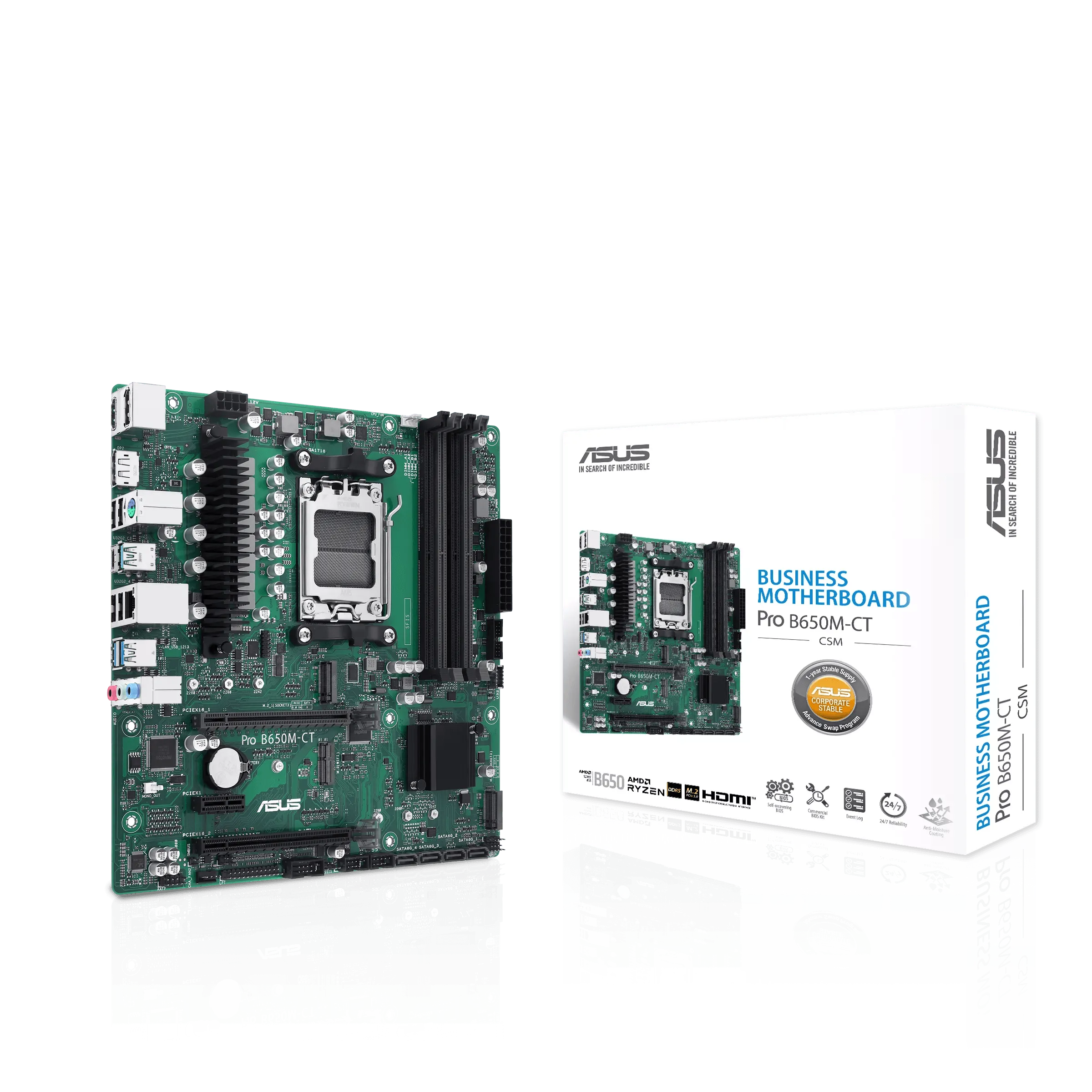 PLACA BASE ASUS PRO B650M-CT-CSM: CHIPSET AMD B650, SOCKET AMD AM5, FORMATO M-ATX