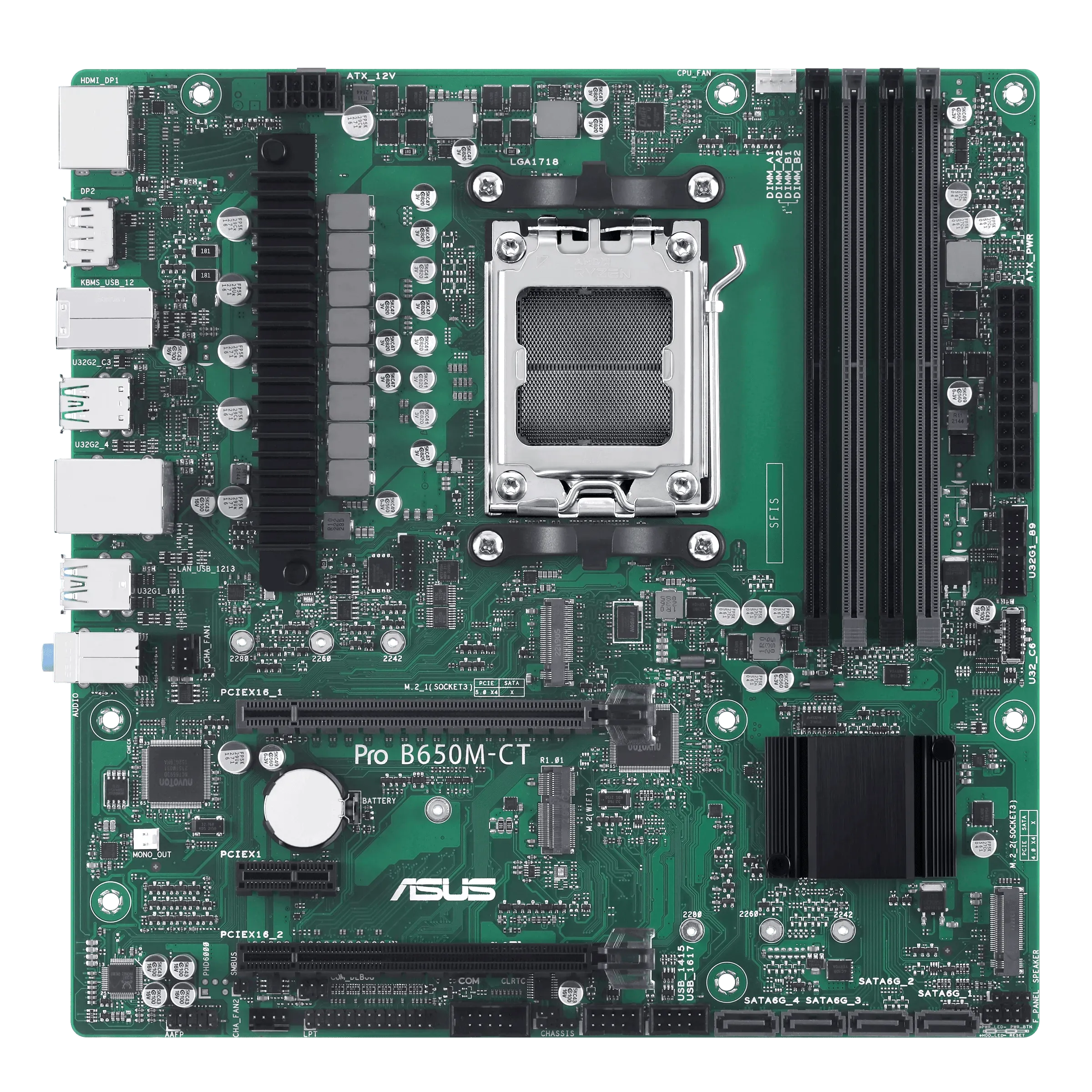 PLACA BASE ASUS PRO B650M-CT-CSM: CHIPSET AMD B650, SOCKET AMD AM5, FORMATO M-ATX