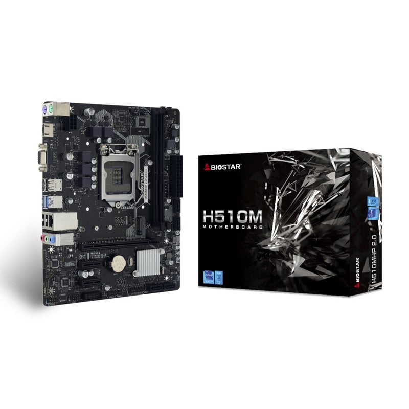 PLACA BASE MICRO-ATX BIOSTAR H510MHP 2.0: CHIPSET INTEL H510, SOPORTE HASTA 64GB DDR4, HDMI, COMPATIBLE CON PROCESADORES INTEL SOCKET 1200