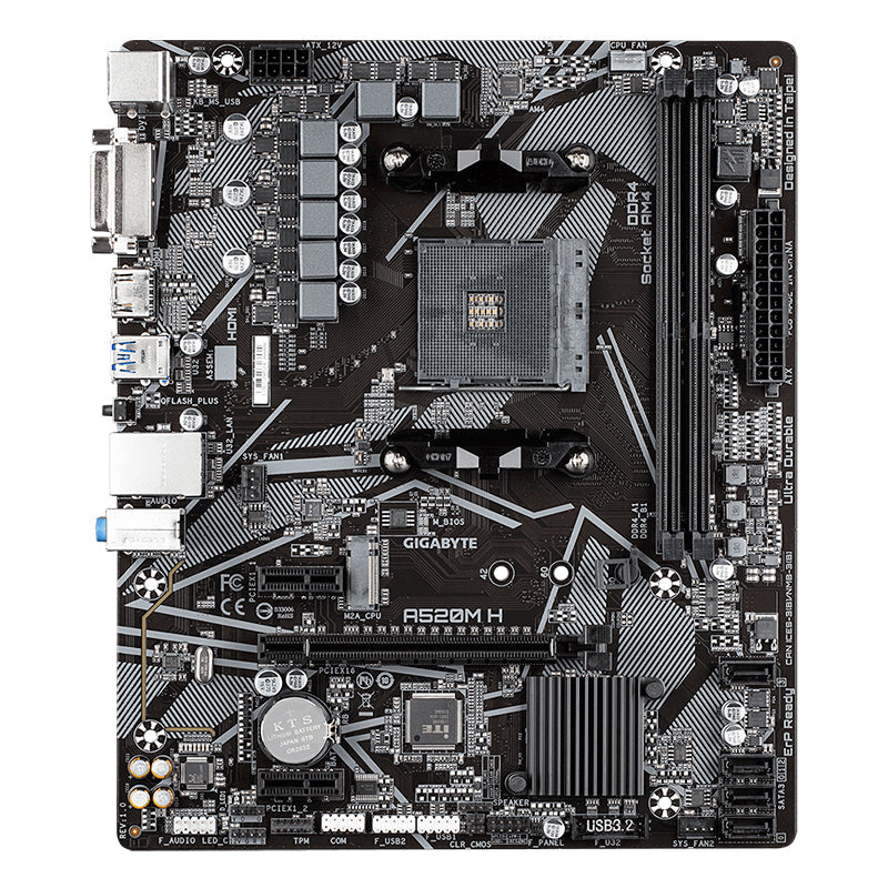 PLACA BASE GIGABYTE A520M H MICRO ATX PARA AMD RYZEN SERIE 5000/3ª GEN, HDMI, DDR4 64GB - INCOMPATIBLE CON RYZEN 5 3400G Y RYZEN 3 3200G
