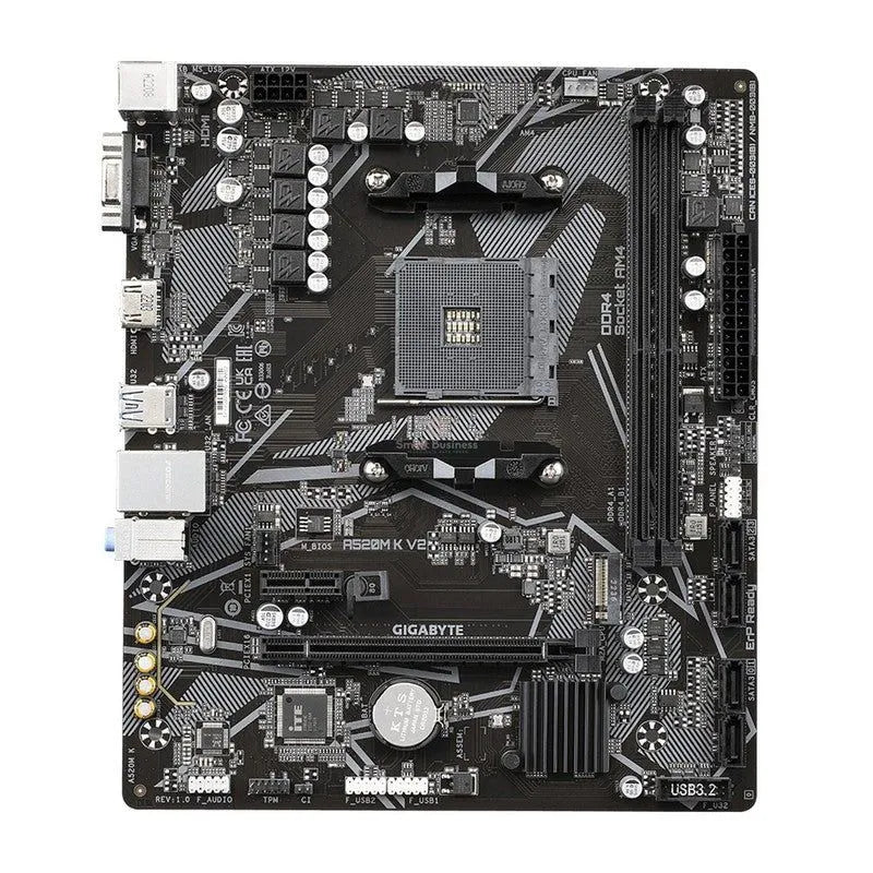 PLACA BASE GIGABYTE A520M K V2 - COMPATIBLE CON AMD RYZEN AM4, SOPORTE DDR4 HASTA 64GB, FORMATO MICRO ATX