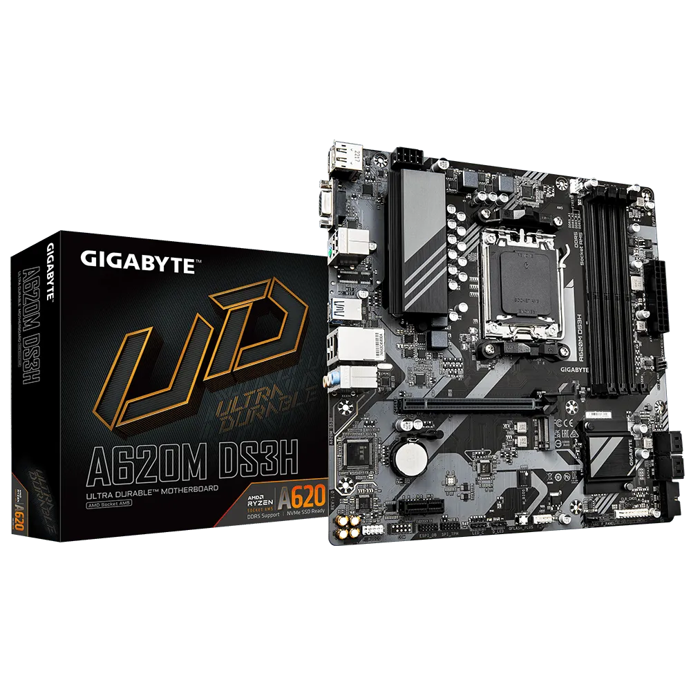 PLACA BASE GIGABYTE A620M DS3H (REV. 1.0) CON CHIPSET AMD A620, SOCKET AM5, FORMATO MICRO ATX