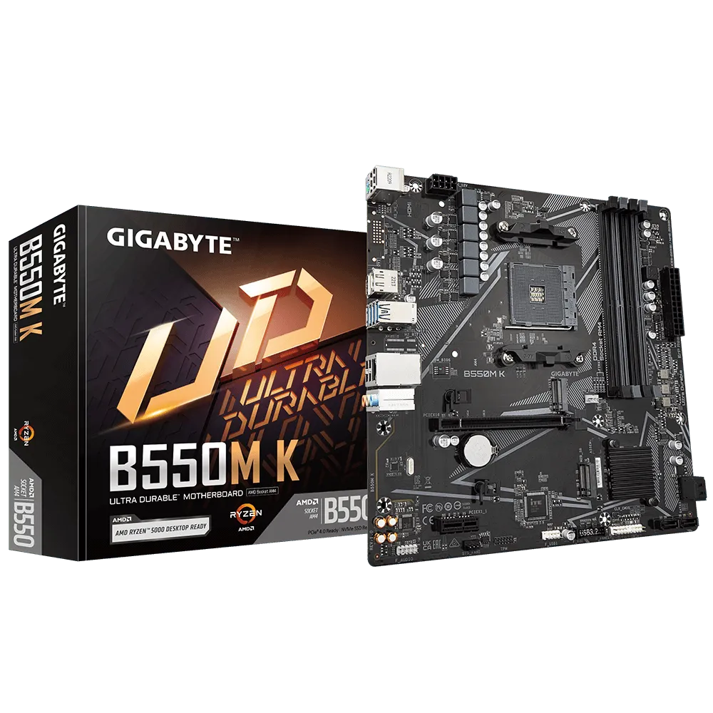 PLACA BASE GIGABYTE B550M K (REV. 1.0) - CHIPSET AMD B550, SOCKET AM4, FORMATO MICRO ATX