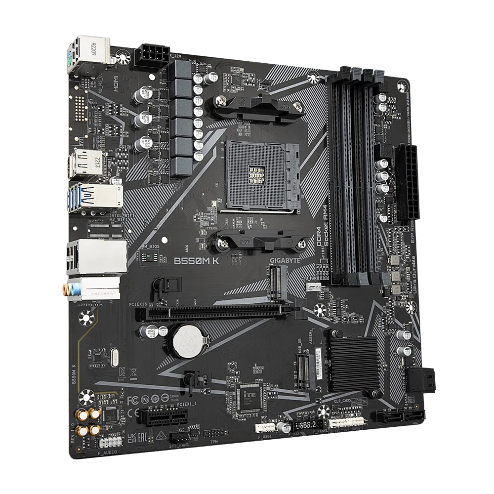 PLACA BASE GIGABYTE B550M K (REV. 1.0) - CHIPSET AMD B550, SOCKET AM4, FORMATO MICRO ATX