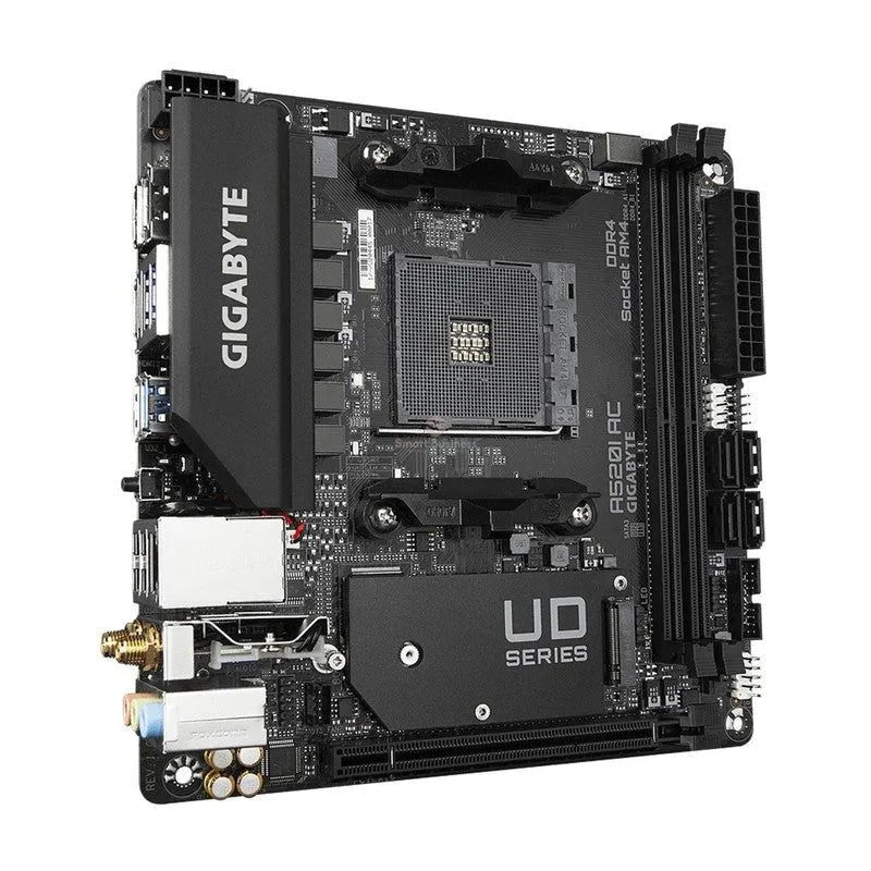 PLACA BASE GIGABYTE MINI-ITX A520I AC: CHIPSET AMD A520, SOPORTE HASTA 64GB DDR4, HDMI, COMPATIBLE CON PROCESADORES AMD S-AM4