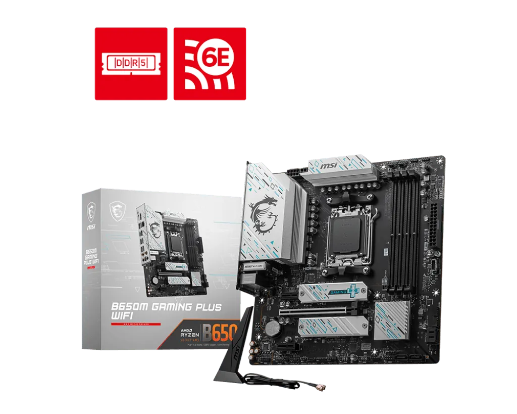 PLACA BASE MSI B650M GAMING PLUS WIFI - CHIPSET AMD B650, SOCKET AM5, FORMATO MATX, CONECTIVIDAD WIFI INTEGRADA
