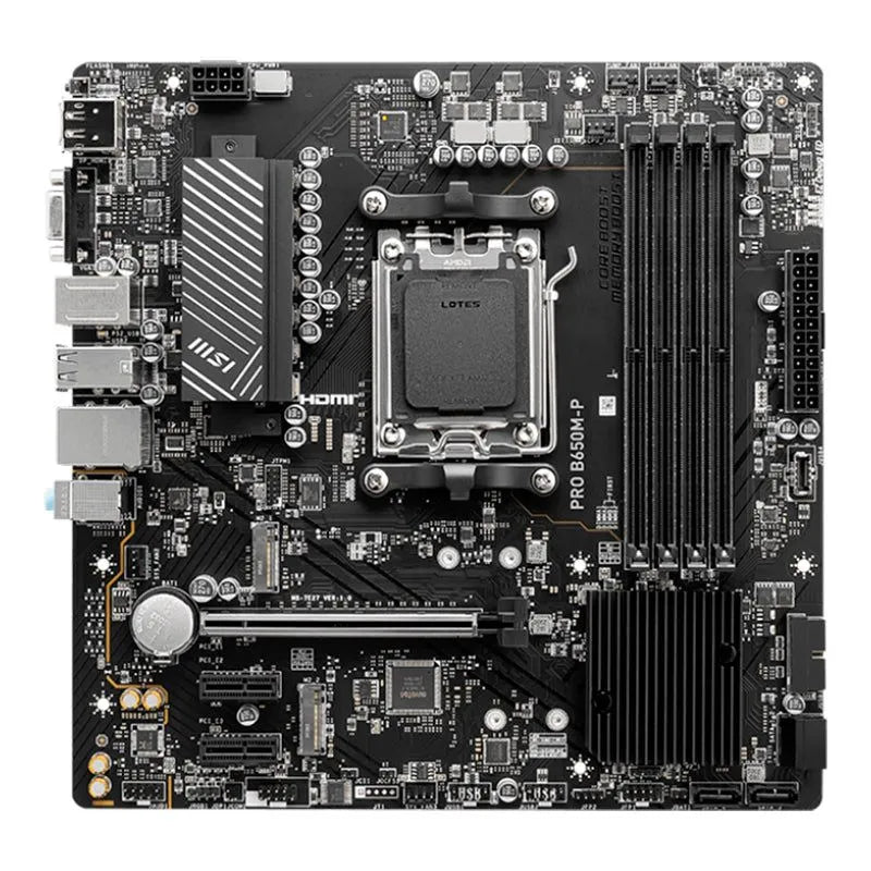 MOTHERBOARD MSI PRO B650M-P: CHIPSET AMD B650, SOCKET AM5, FORMATO MATX
