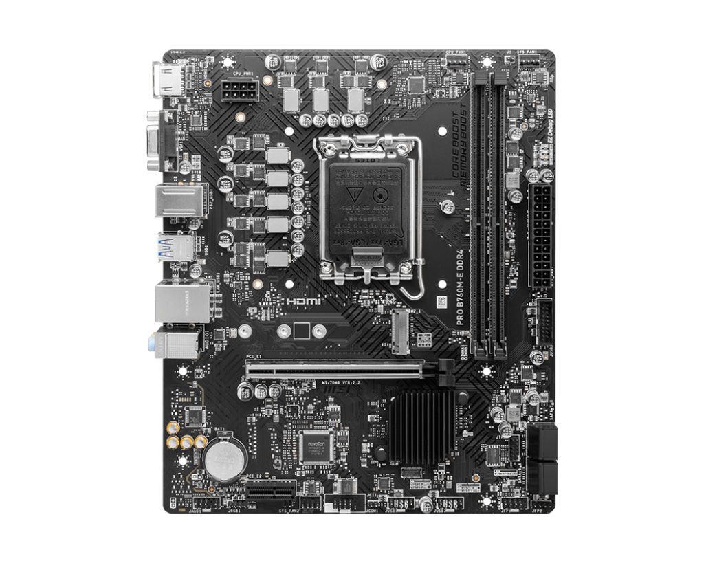 PLACA BASE MICRO-ATX MSI PRO B760M-E CON CHIPSET INTEL B760, COMPATIBLE LGA1700, HDMI Y VGA