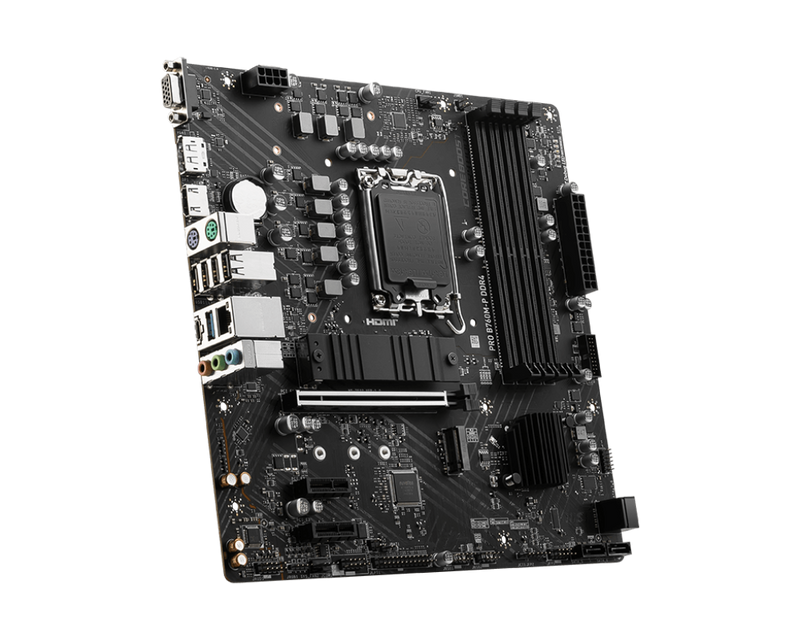 PLACA BASE MSI PRO B760M-P: COMPATIBLE CON PROCESADORES INTEL, DDR4, FORMATO MICRO-ATX, CONECTIVIDAD HDMI/DP/VGA