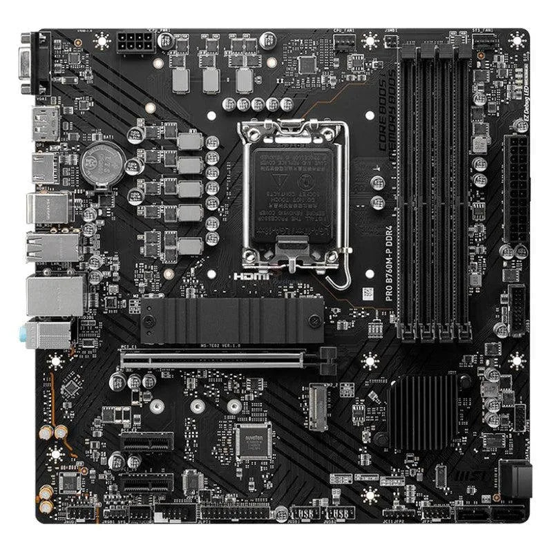 PLACA BASE MSI PRO B760M-P: COMPATIBLE CON PROCESADORES INTEL, DDR4, FORMATO MICRO-ATX, CONECTIVIDAD HDMI/DP/VGA