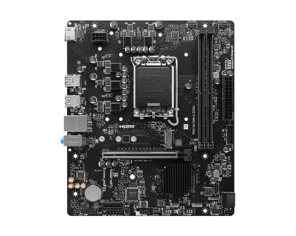 TARJETA MADRE MSI PRO H610M-S DDR4 - CHIPSET INTEL H610, SOCKET LGA1700, FORMATO MICRO-ATX