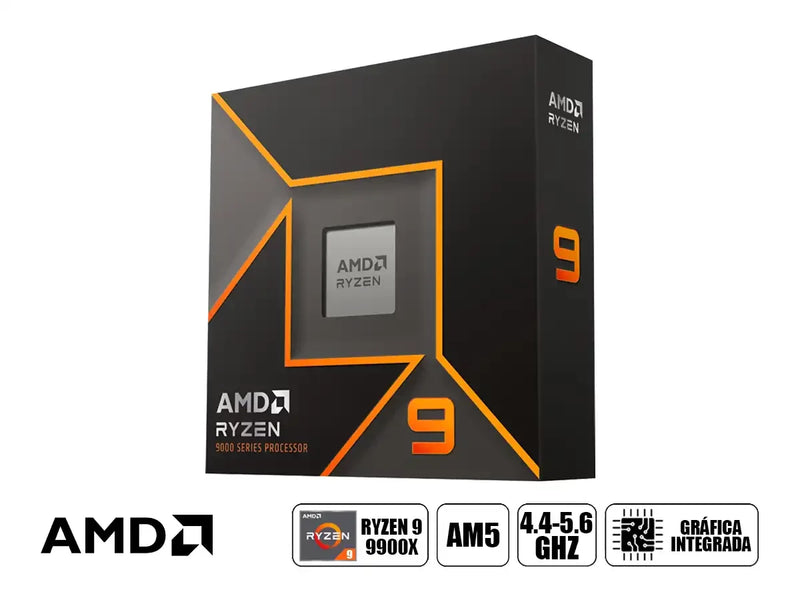 PROCESADOR GAMING AMD RYZEN 9 9900X, VELOCIDAD DE 4.4GHZ HASTA 5.6GHZ, 76MB DE CACHÉ, SOCKET AM5, 12 NÚCLEOS CON GRÁFICOS RADEON INTEGRADOS