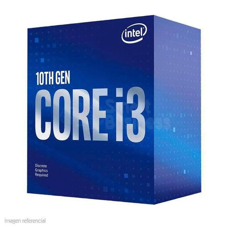 PROCESADOR INTEL CORE I3-10100F: POTENCIA DE 3.6GHZ HASTA 4.3GHZ, 6MB CACHE, LGA 1200, 4 NÚCLEOS, SIN GRÁFICOS INTEGRADOS